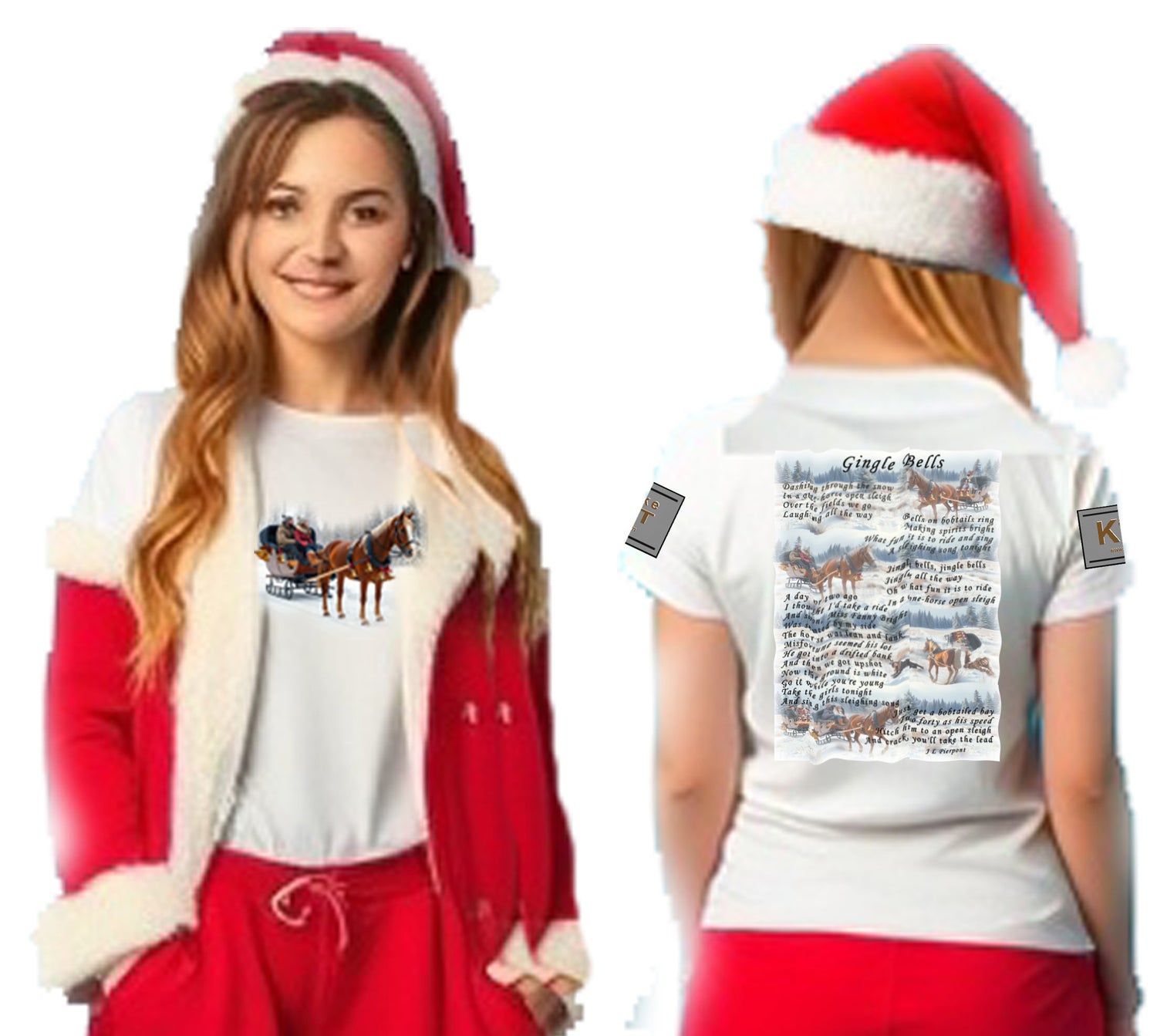 Jingle Bells – Christmas & Faith Lyrics T-Shirt